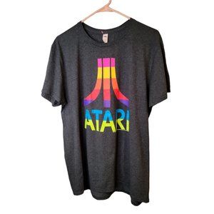 ATARI Unisex Rainbow Logo T Shirt Short Sleeves Size Large EUC